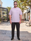Plus Size Men's Round Neck Short Sleeve Cotton T-Shirt with Chest Pocket | Sizes 3XL To 8XL