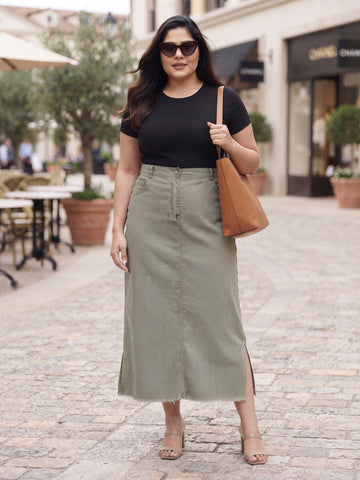 Plus Size Women's Pure Cotton Maxi Skirt | Sizes 3XL to 8XL