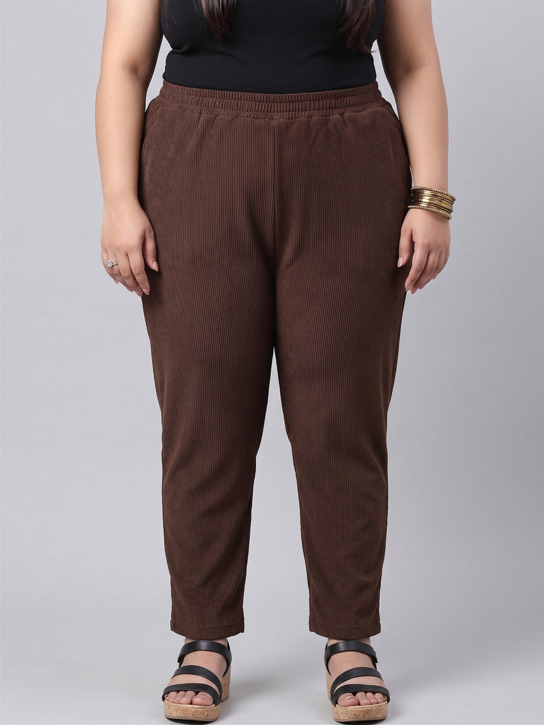 Plus Size Women Corduroy Palazzo