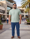 Plus Size Men's Short Sleeve Round Neck Textured Fabric T-Shirt |Sizes 3XL to 8XL