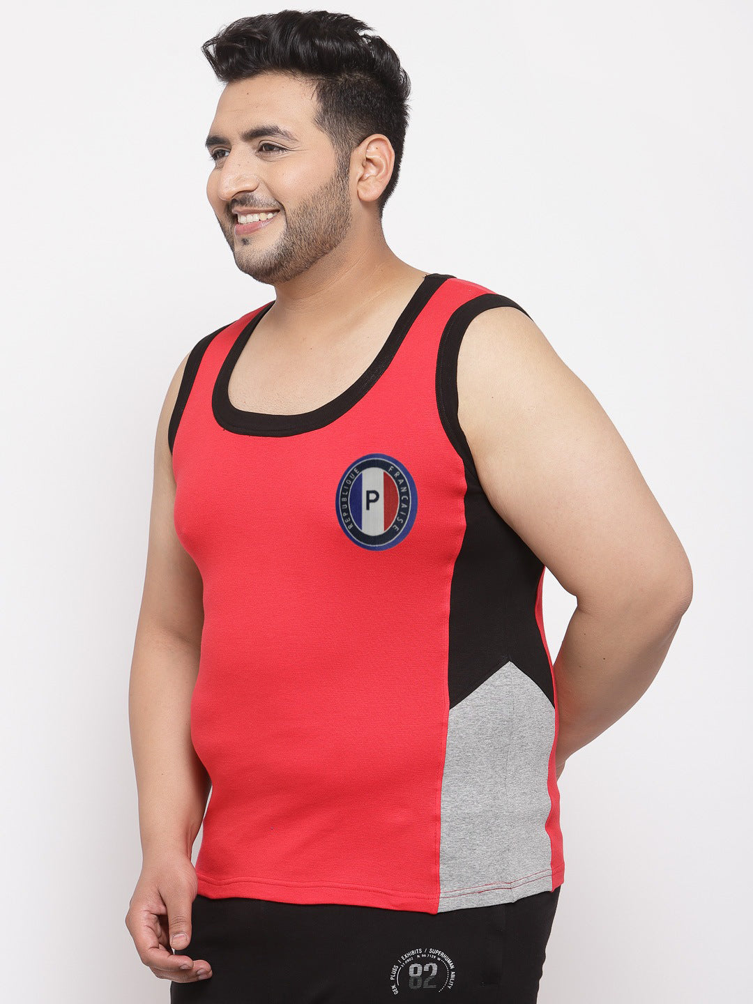 plusS Men Red Solid Innerwear Vest