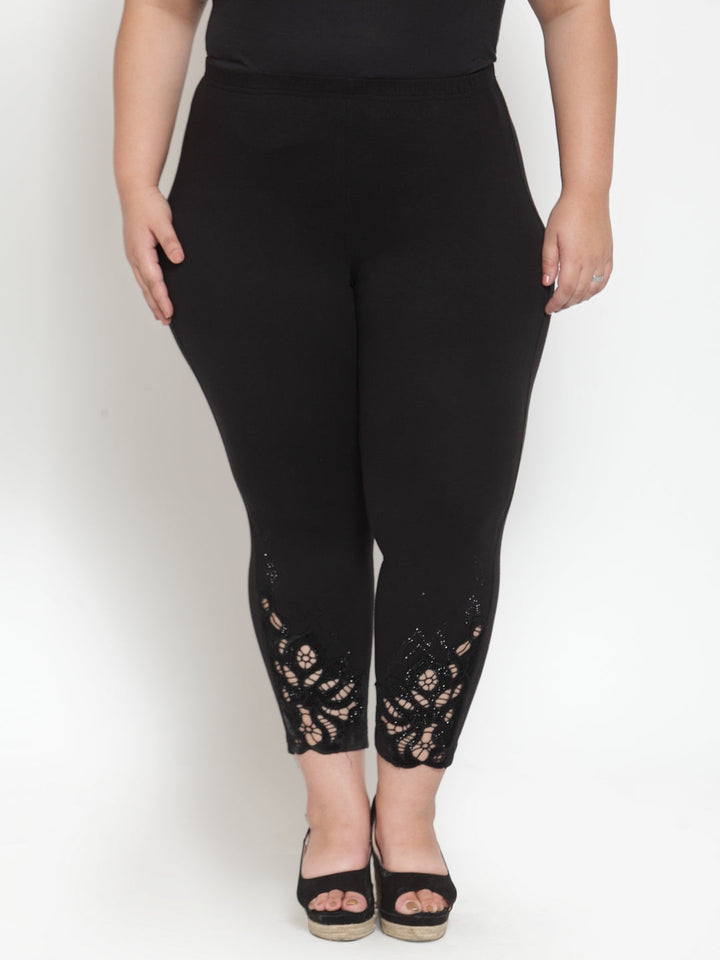 plusS Black Solid Leggings