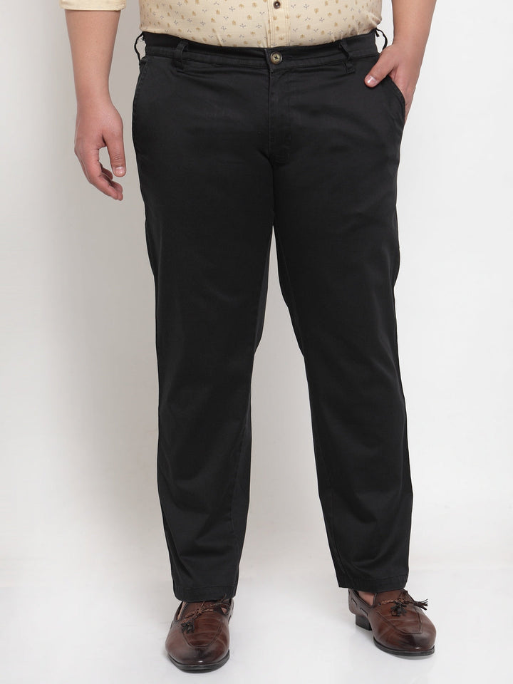 plusS Men Black Trousers