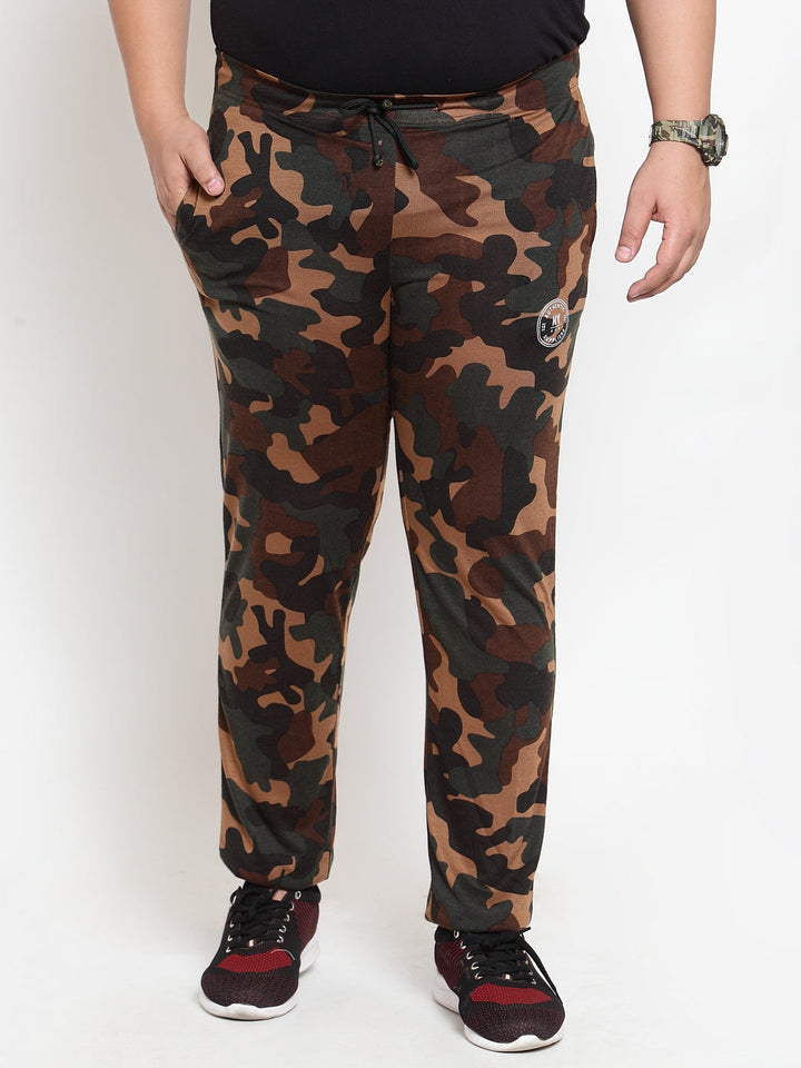 Men Multicoloured Printed Straight-Fit Trackpants