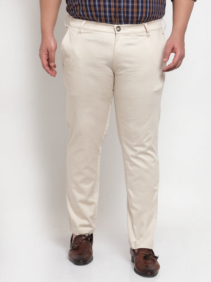 Men Beige Chinos Trousers