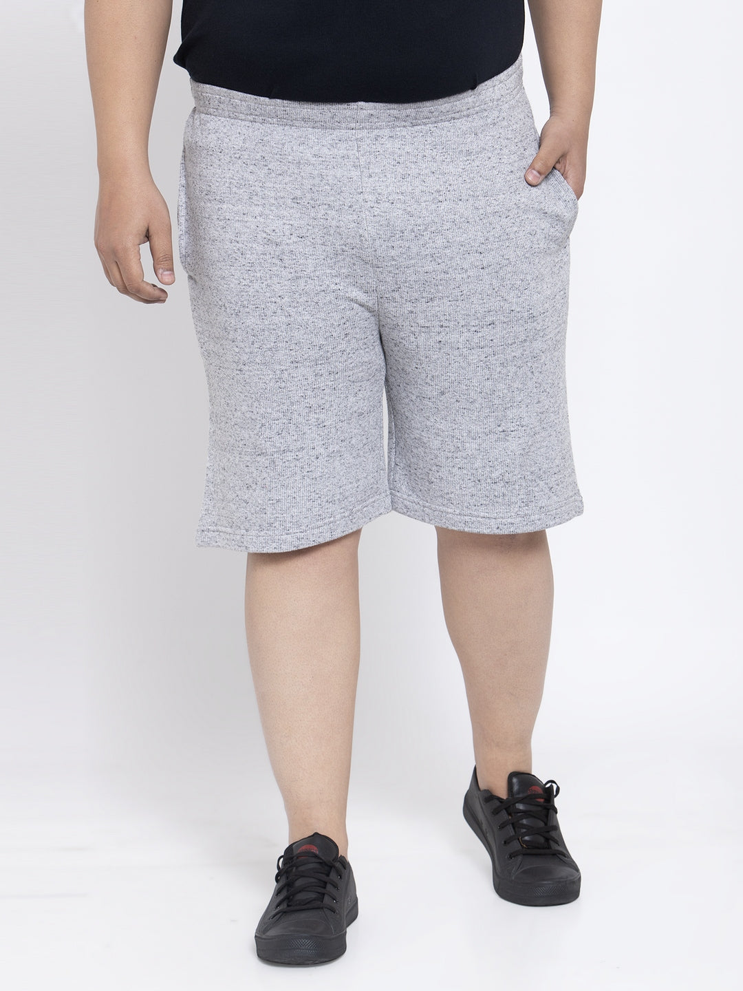 Men Grey Solid Regular Fit Regular Shorts