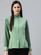plusS Green Shirt Style Top