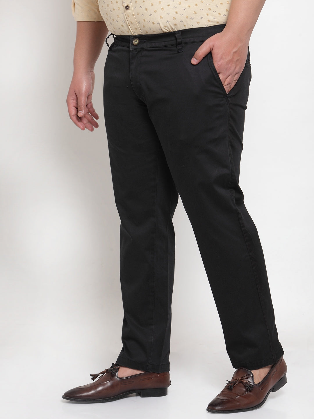 plusS Men Black Trousers