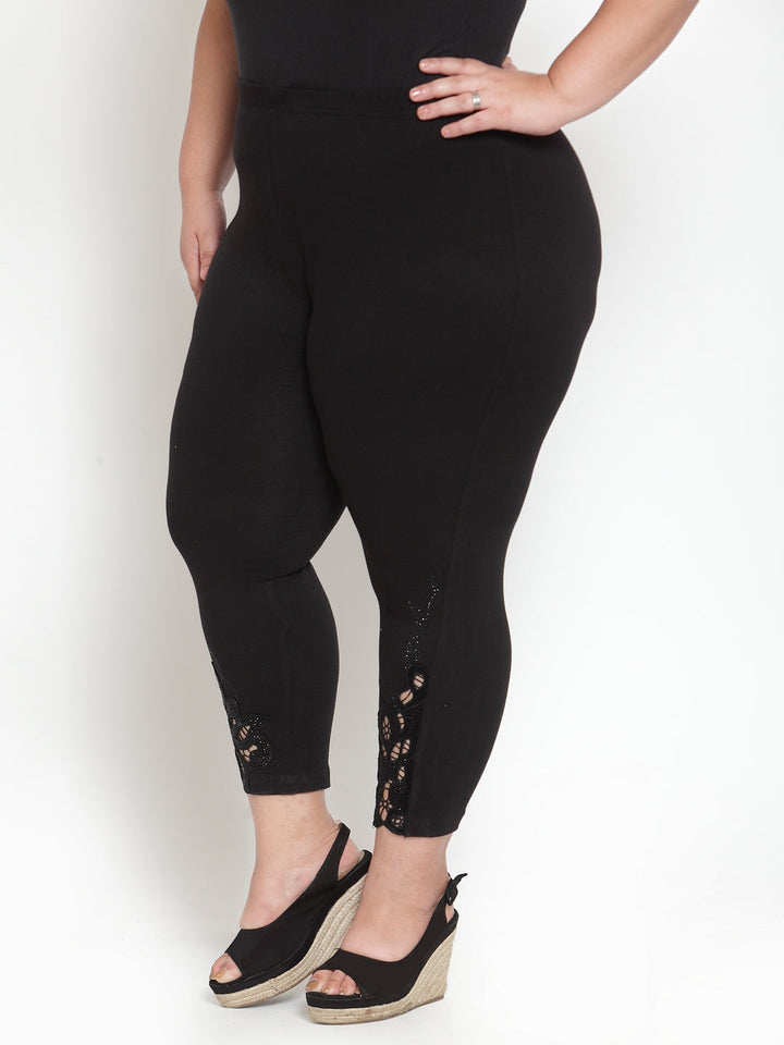 plusS Black Solid Leggings