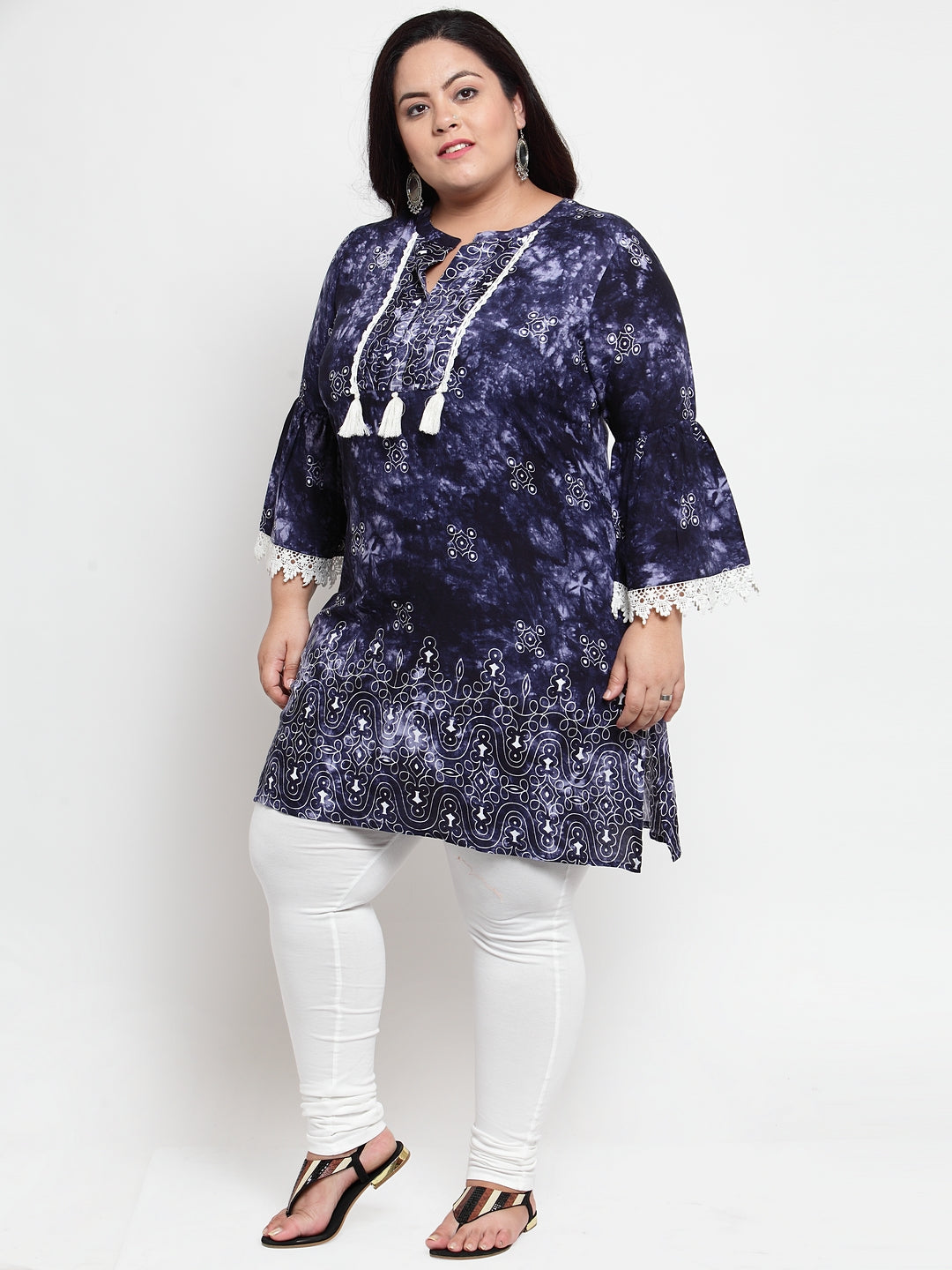 Women Blue Printed Tunic