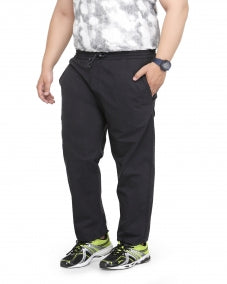 Men Black Straight Fit Track Pants