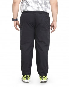 Men Black Straight Fit Track Pants