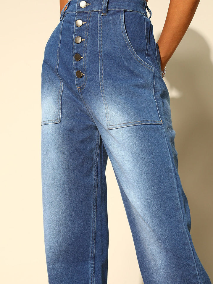 Stunning Blue Straight Fit Stretchable Jeans