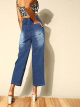 Stunning Blue Straight Fit Stretchable Jeans