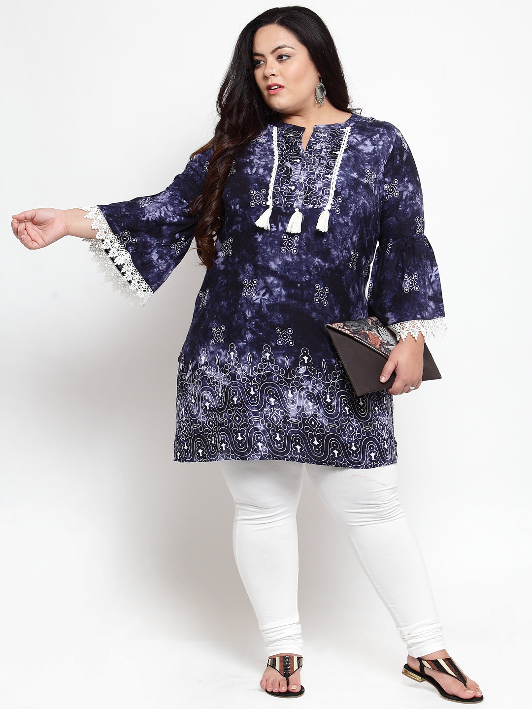 Women Blue Printed Tunic