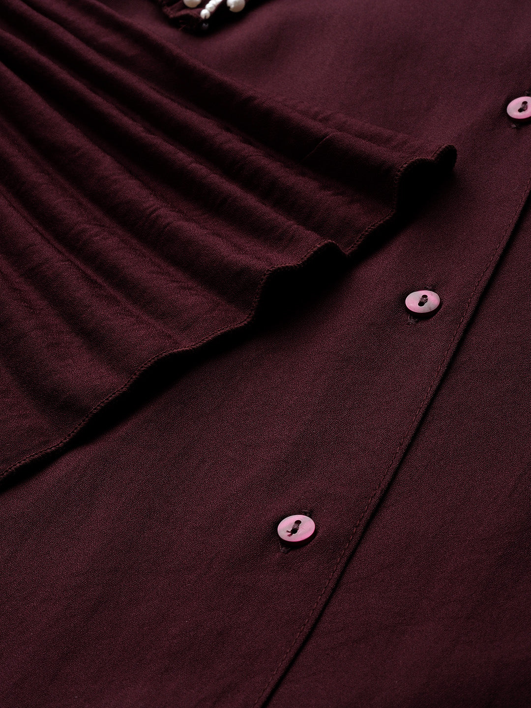 plusS Burgundy Shirt Style Top