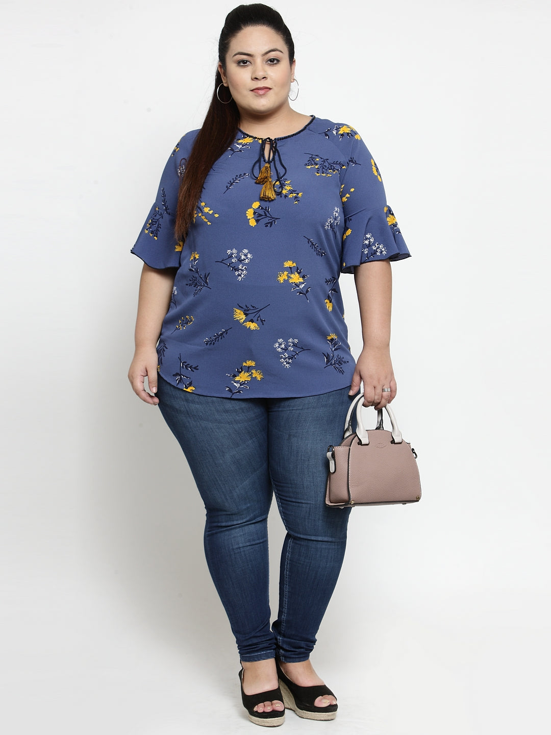 Women Blue Printed Top