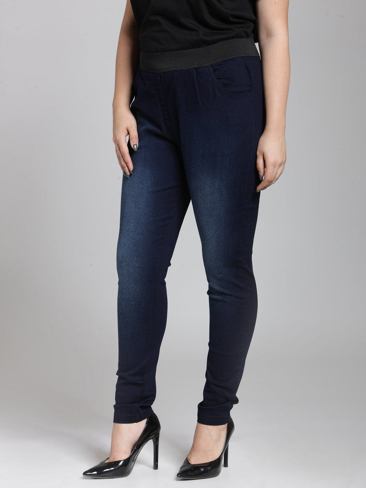 plusS Women Blue Solid Jeggings