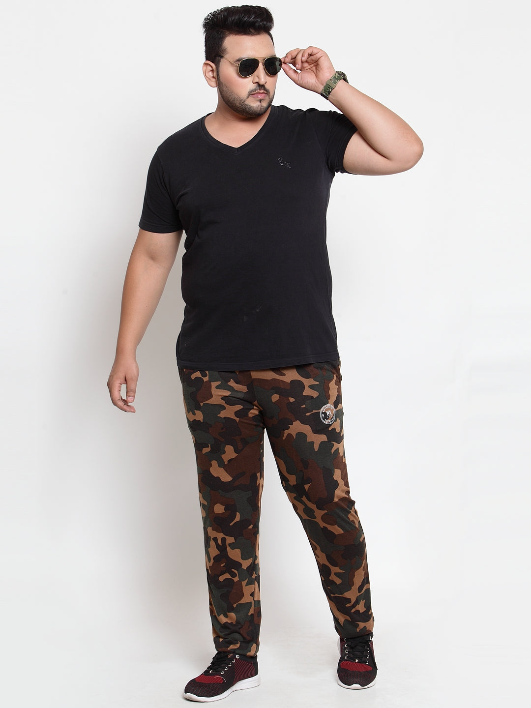 Men Multicoloured Printed Straight-Fit Trackpants