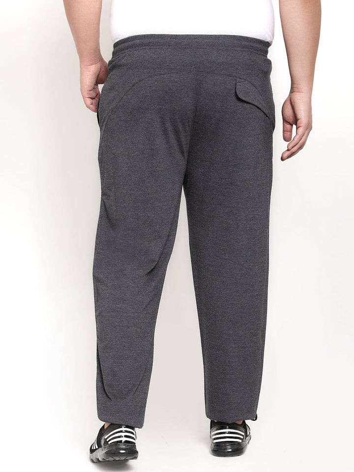 plusS Men Grey Solid Track Pants