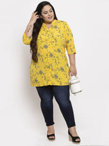 plusS Women Yellow Floral Printed Tunic