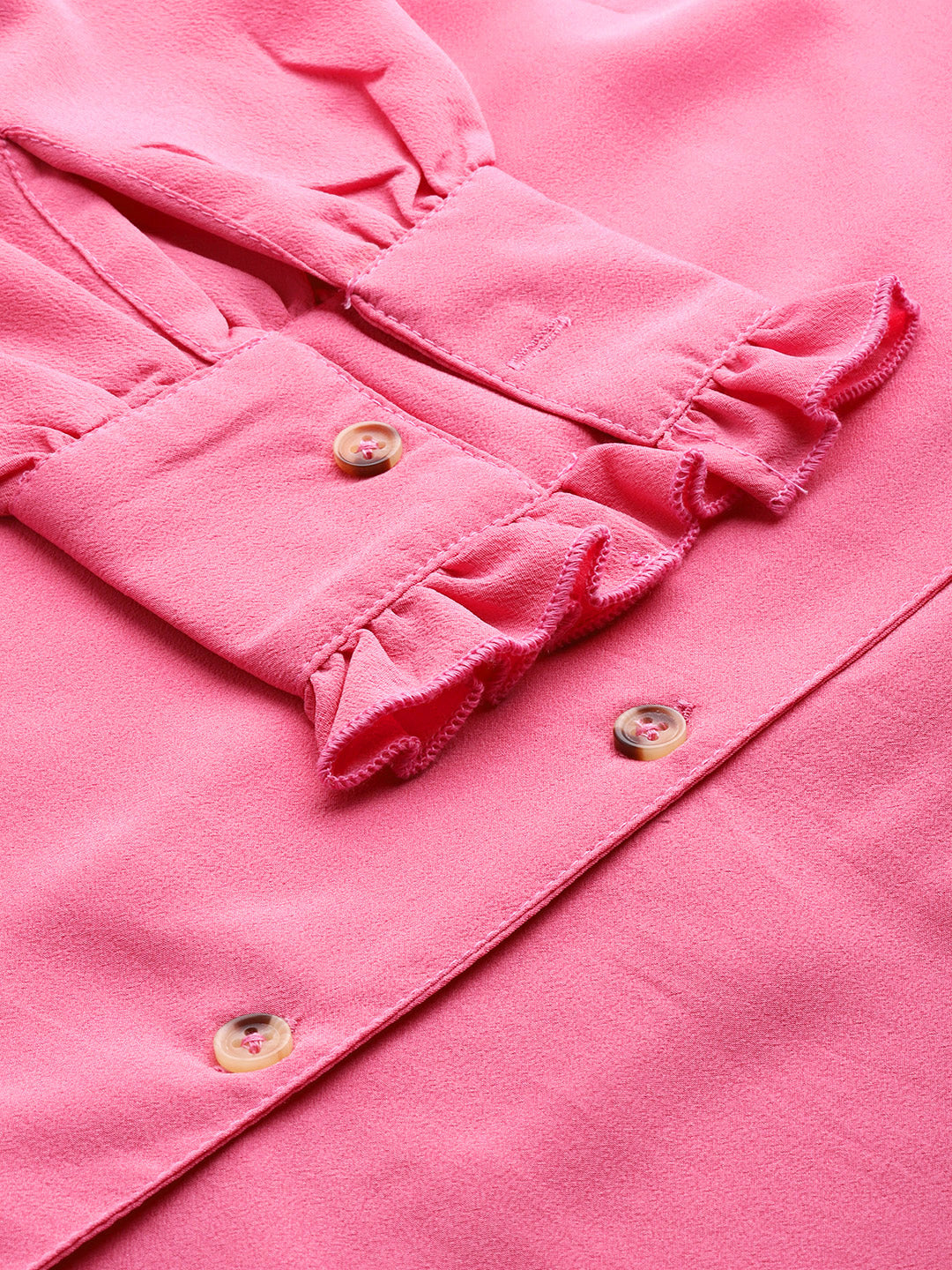 plusS Women Pink Regular Fit Casual Shirt