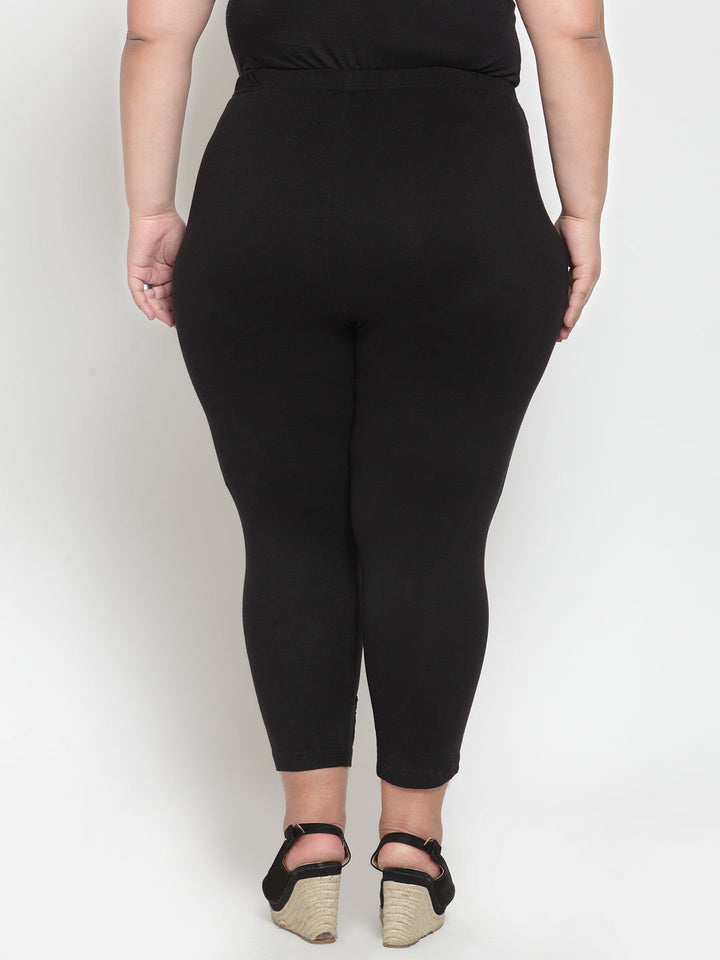 plusS Black Solid Leggings