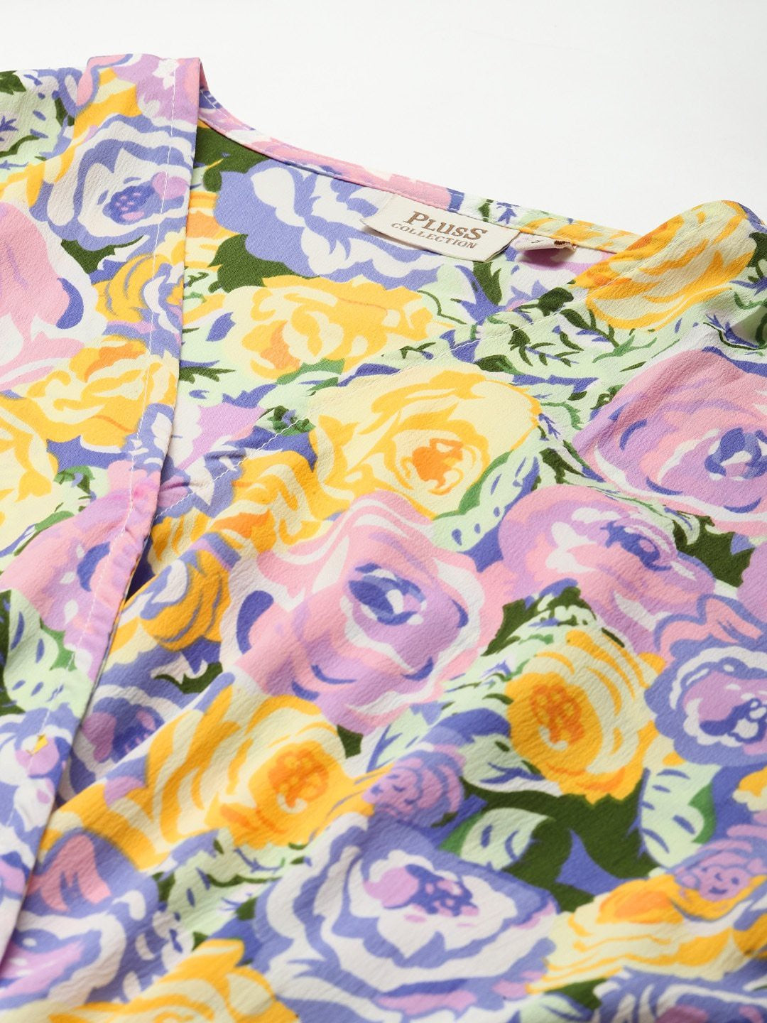 plusS Lavender  Yellow Floral Print Midi Dress