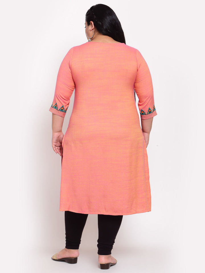 plusS Women Pink Raw Silk Kurta