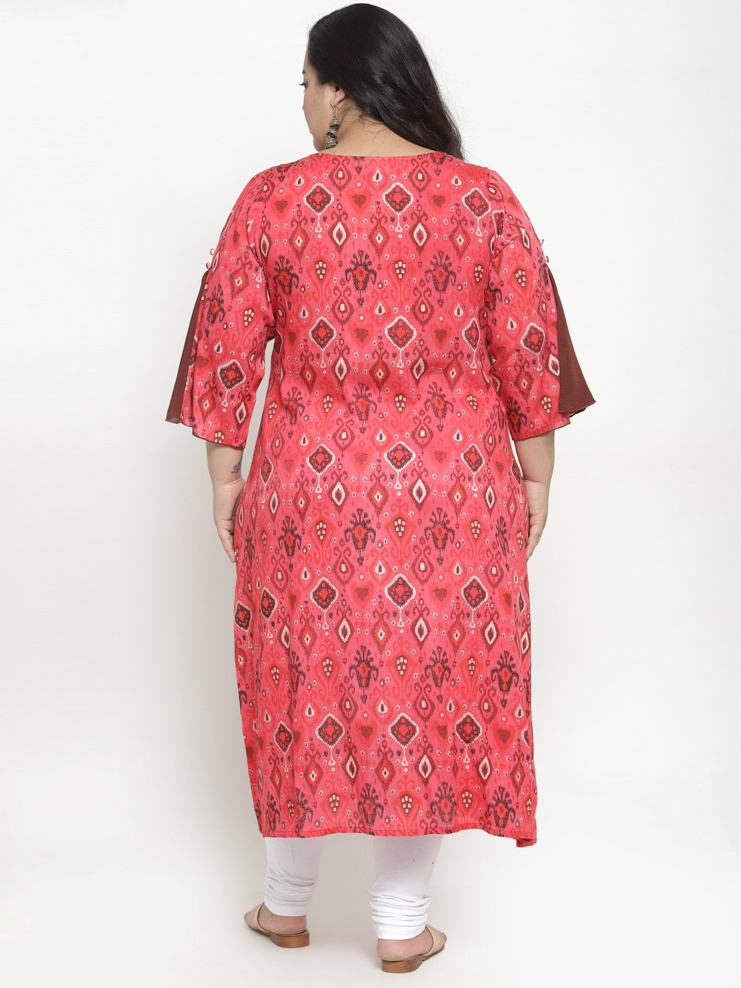 Pink Printed Straight Kurta