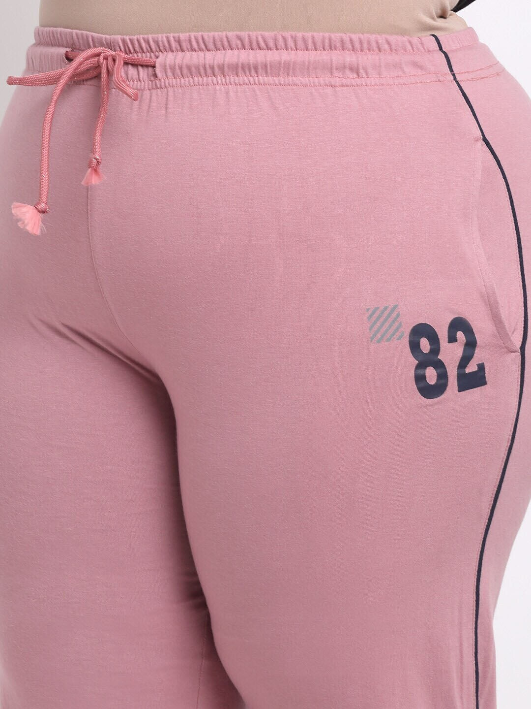 plusS Women Pink Cotton Track Pants