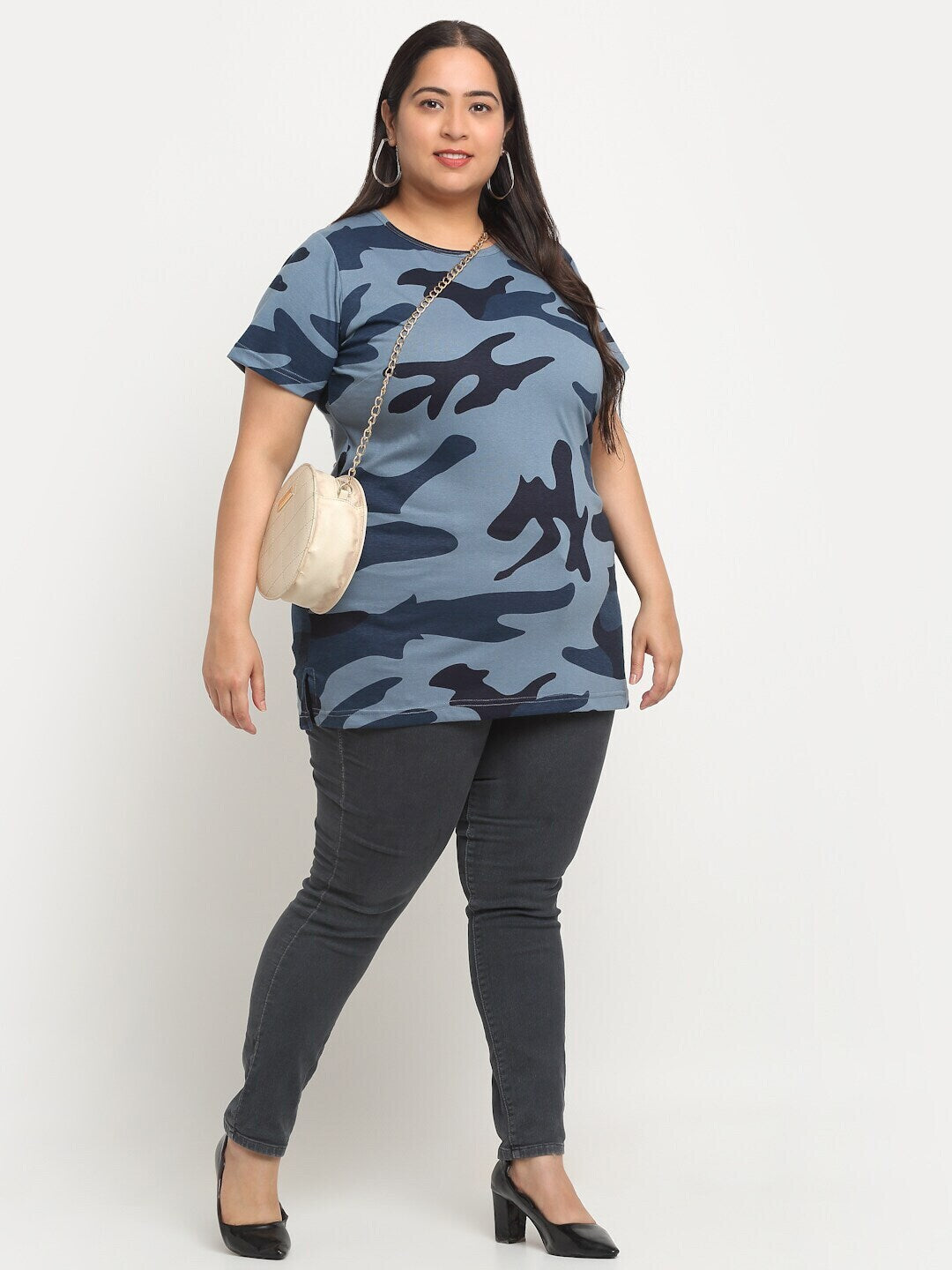 plusS Plus Size Printed Cotton T-shirt