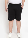 Plus Size Men Black Solid Regular Fit Sports Shorts