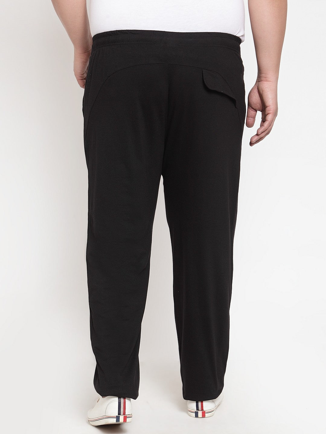 plusS Men Black Solid Track Pants