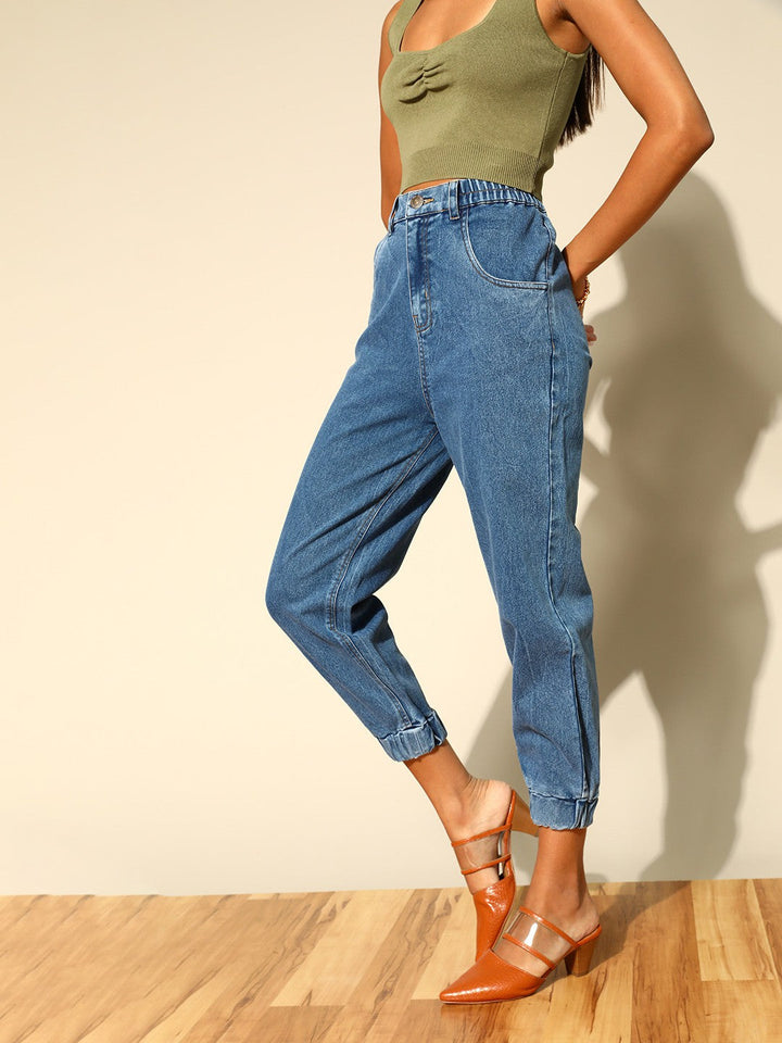 Stunning Blue Jogger Fit Stretchable Jeans