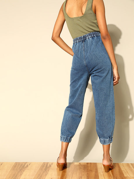 Stunning Blue Jogger Fit Stretchable Jeans