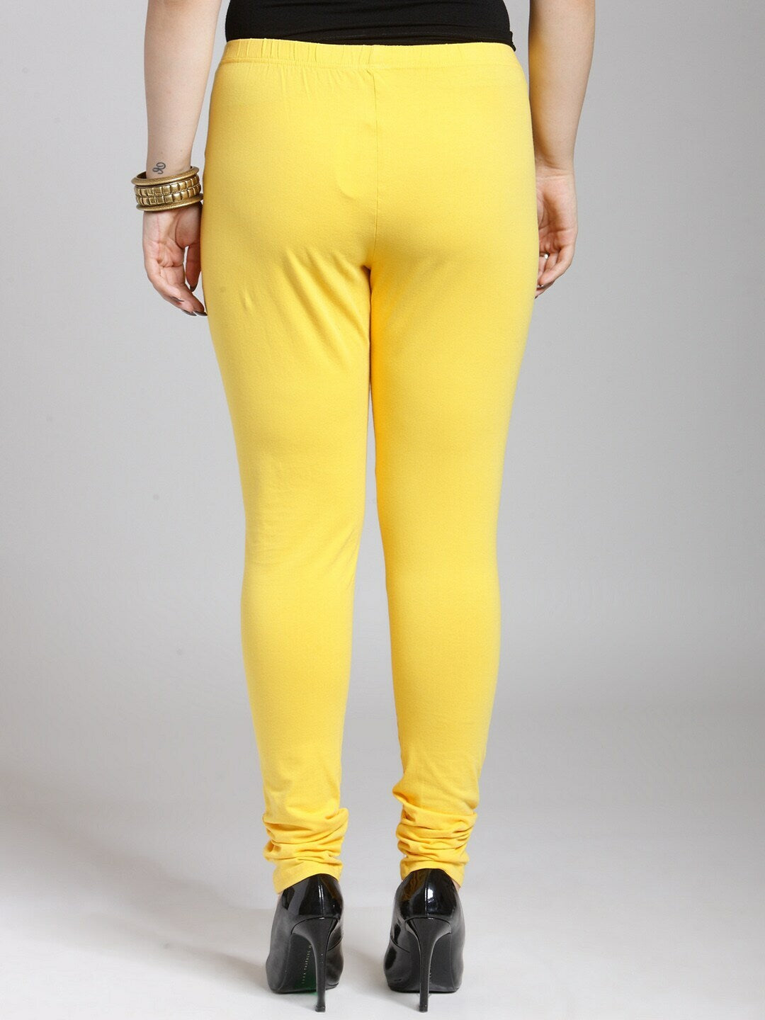 plusS Women Yellow Solid Legging