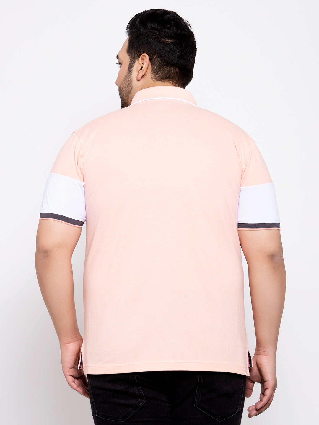 Men Pink Printed Polo Collar T-shirt