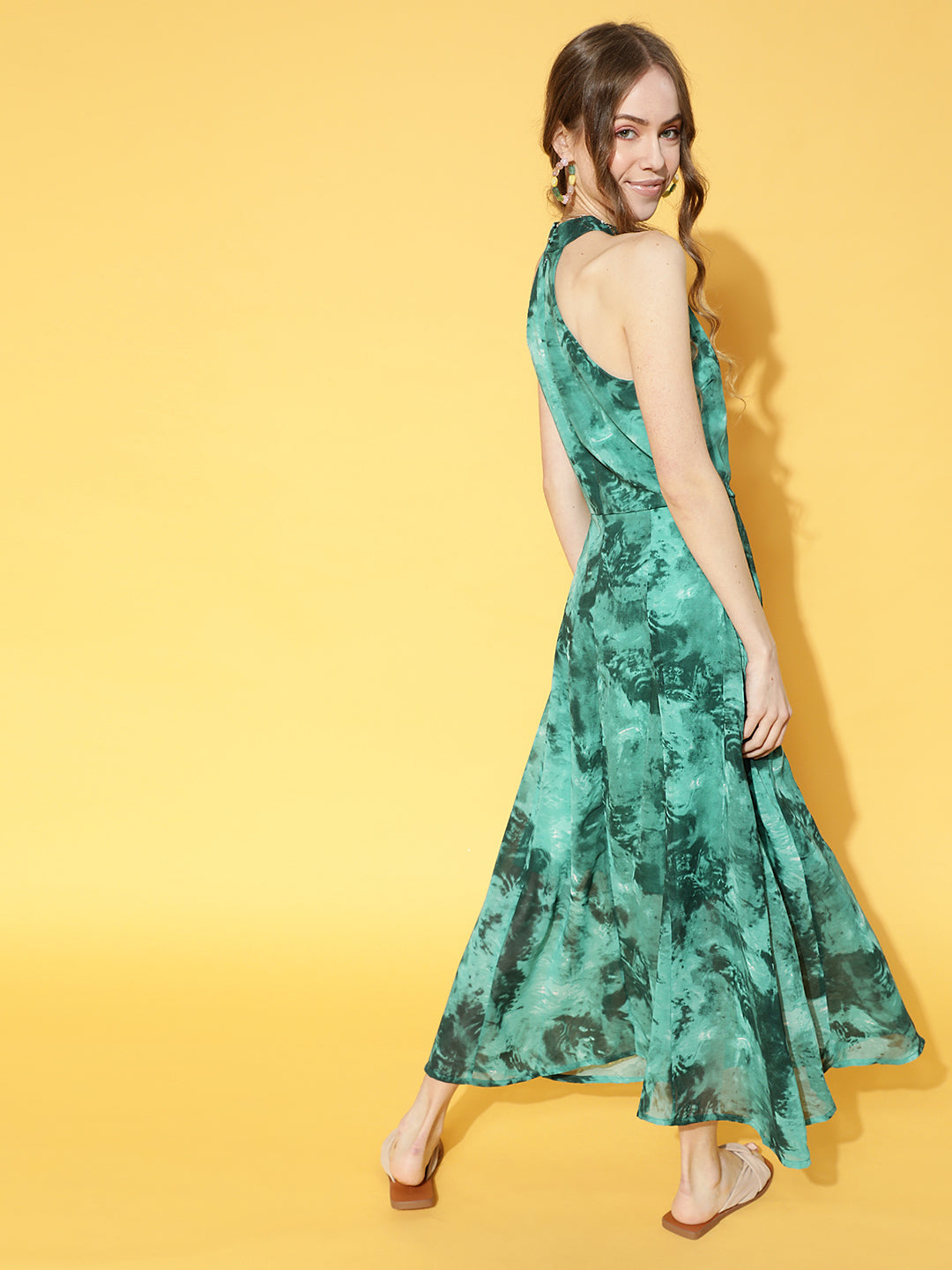 plusS Green Floral Maxi Dress