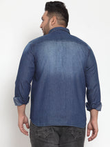 Men Blue Comfort Regular Fit Solid Casual Shirt