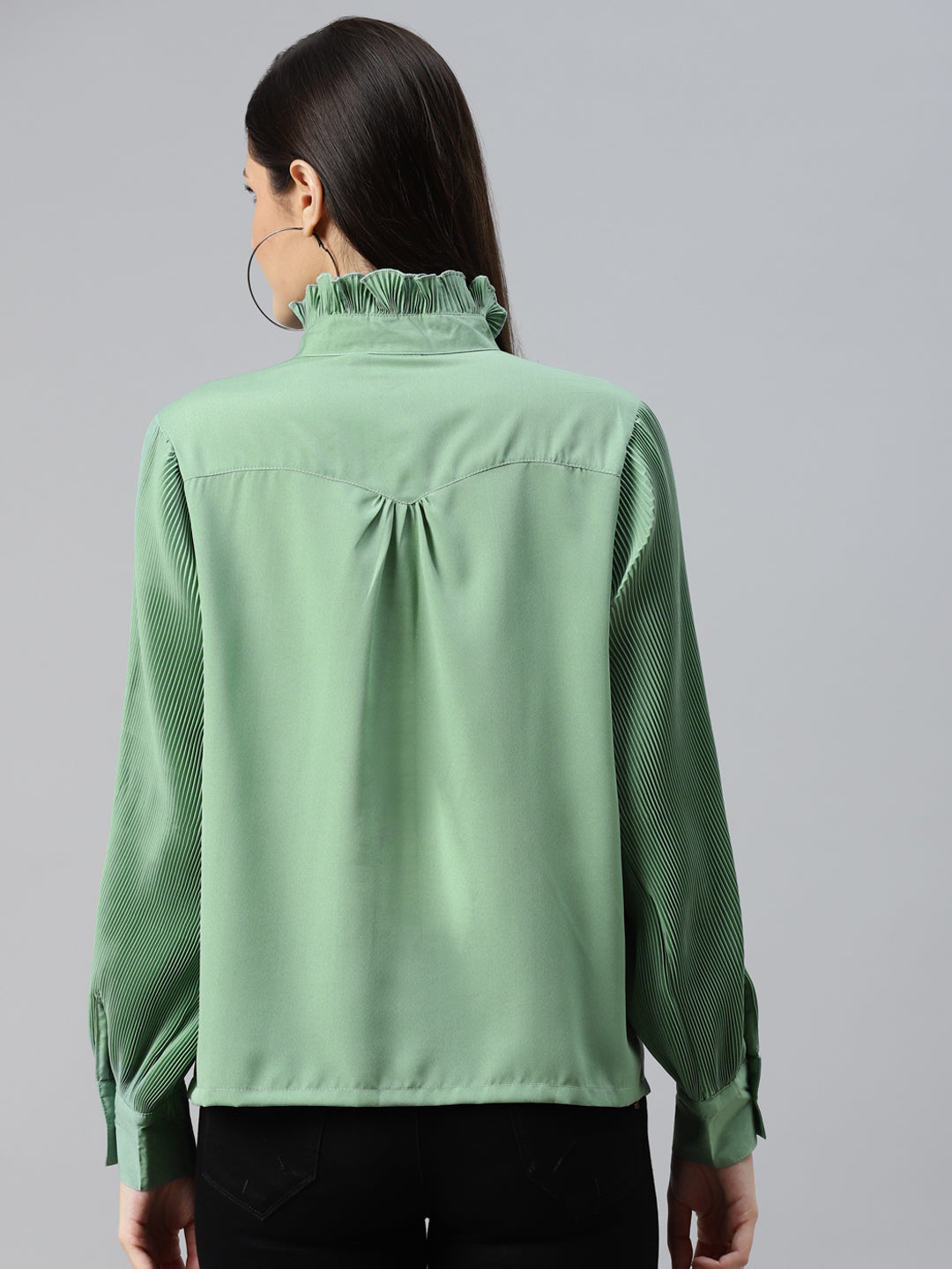 plusS Green Shirt Style Top