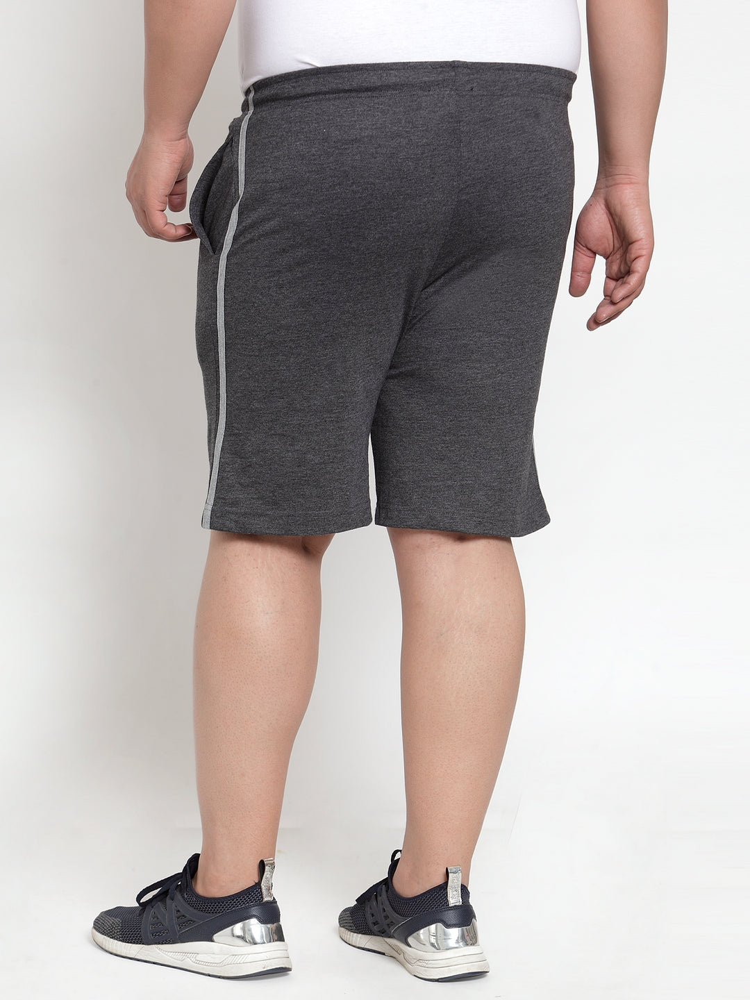 Men Grey Solid Regular Fit Sports Shorts