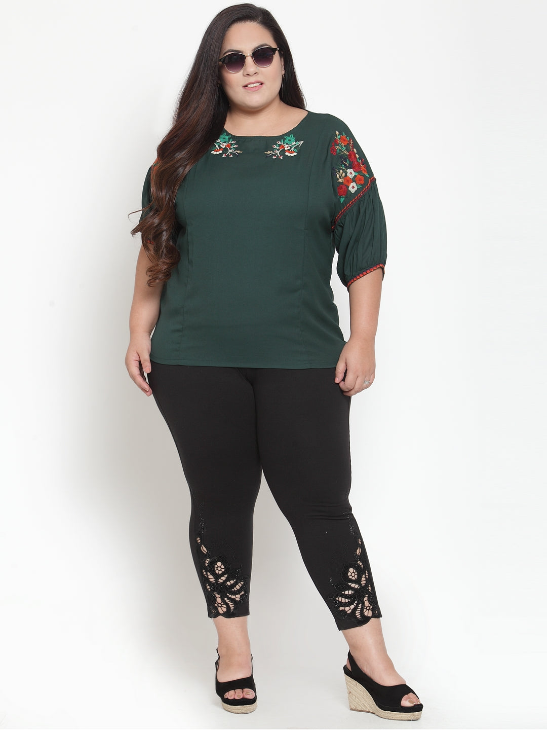 plusS Black Solid Leggings