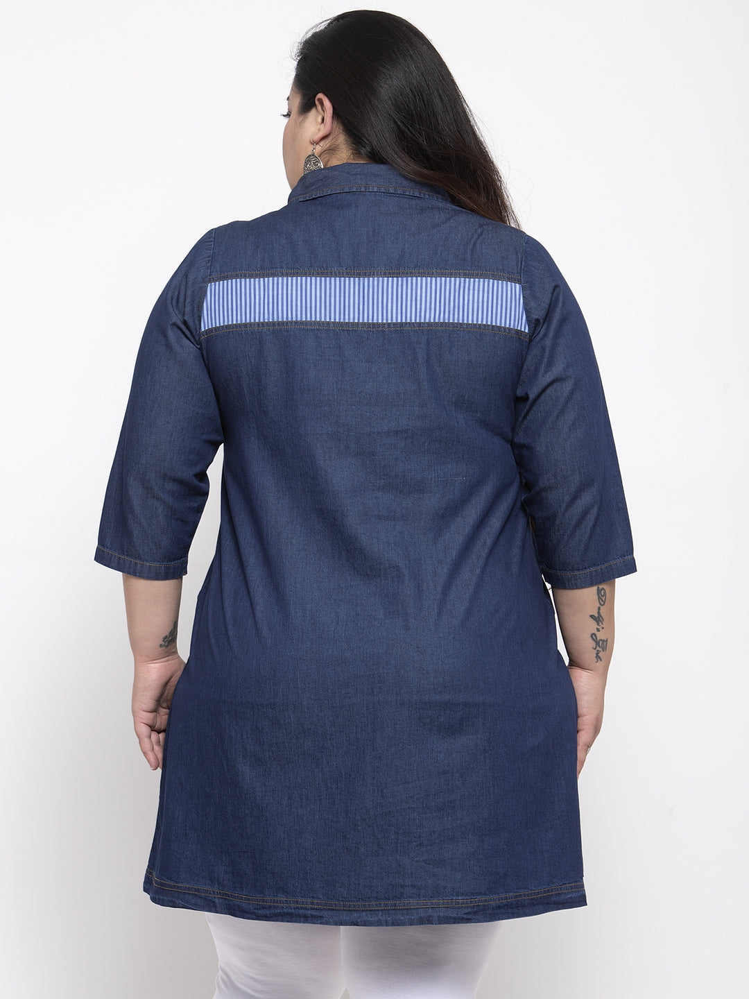 Women Blue Solid Shirt Dress