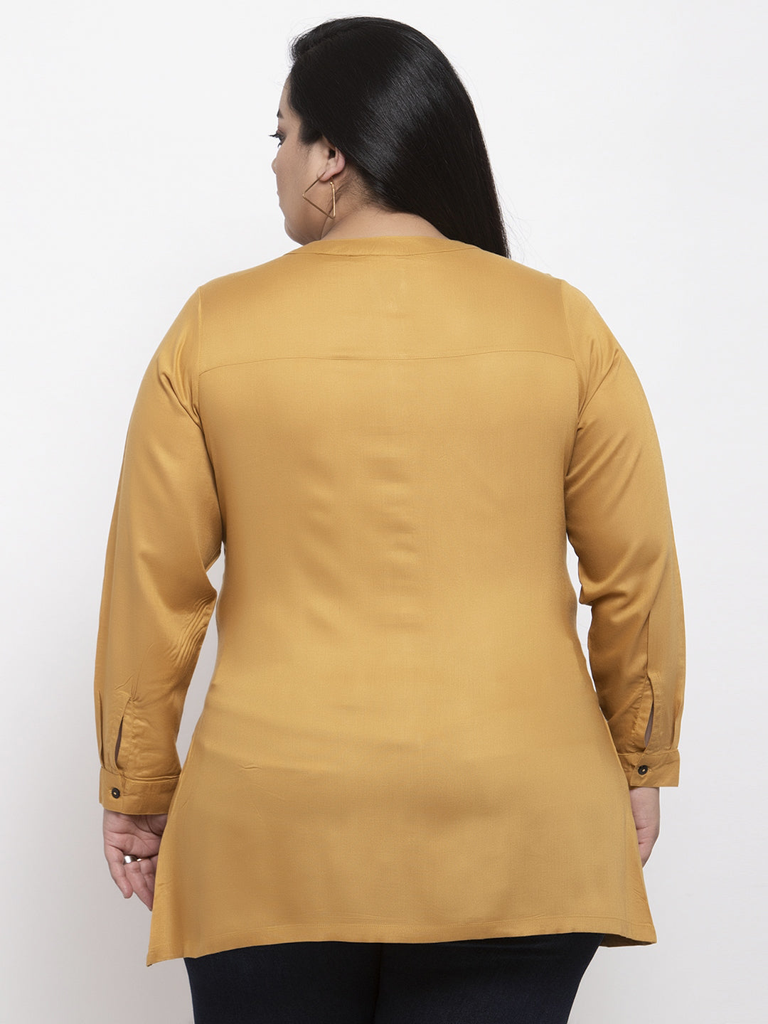 Mustard Yellow Solid Plus Size Tunic