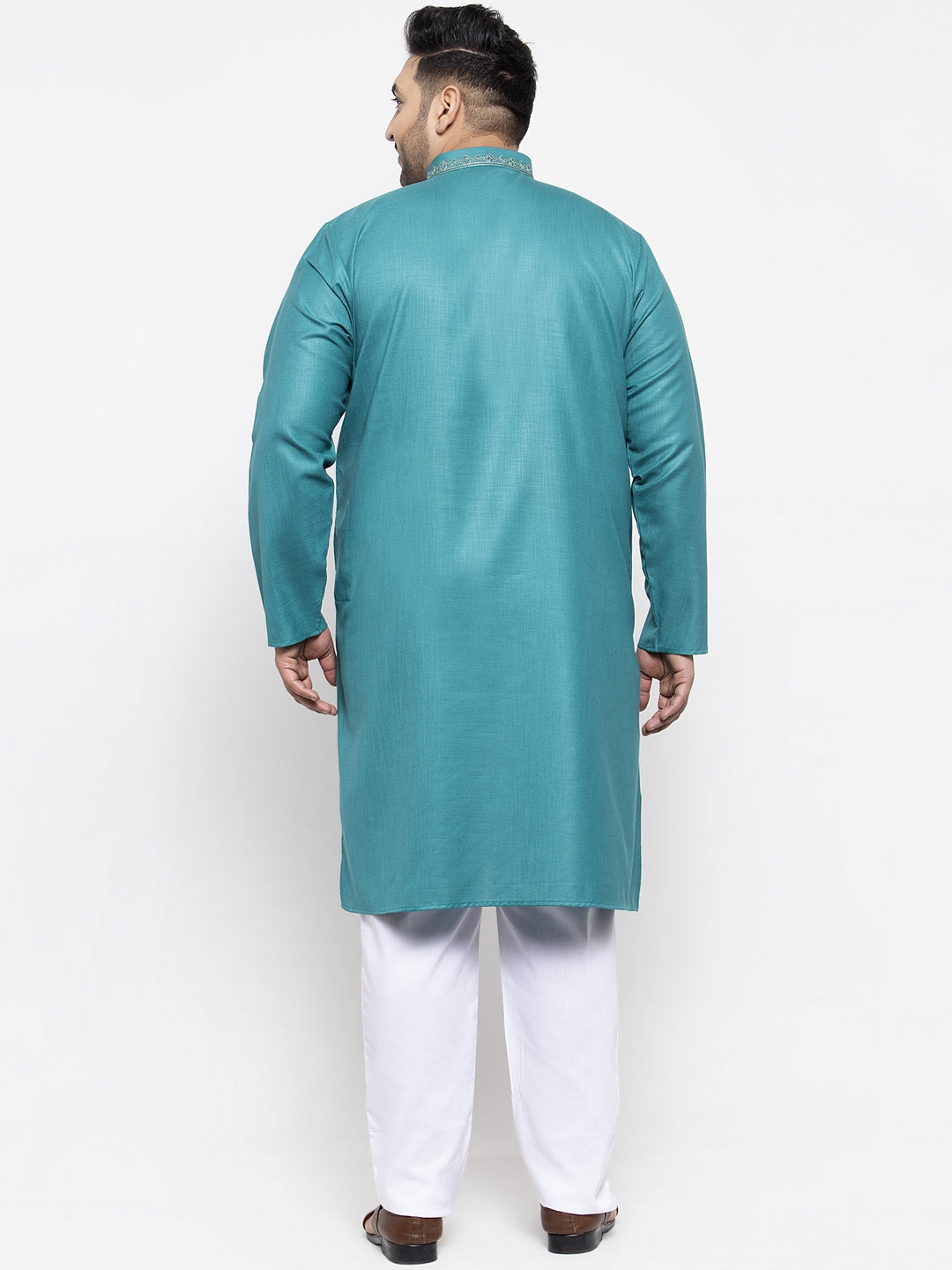 plusS Men Green Pure Cotton Kurta with Pyjamas