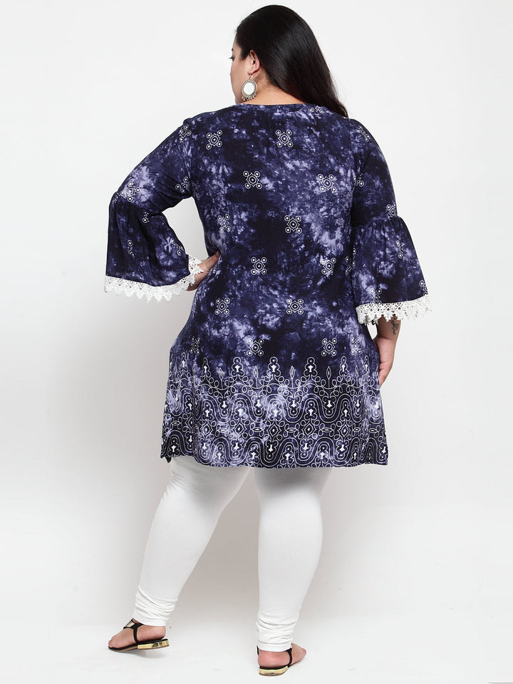 Women Blue Printed Tunic