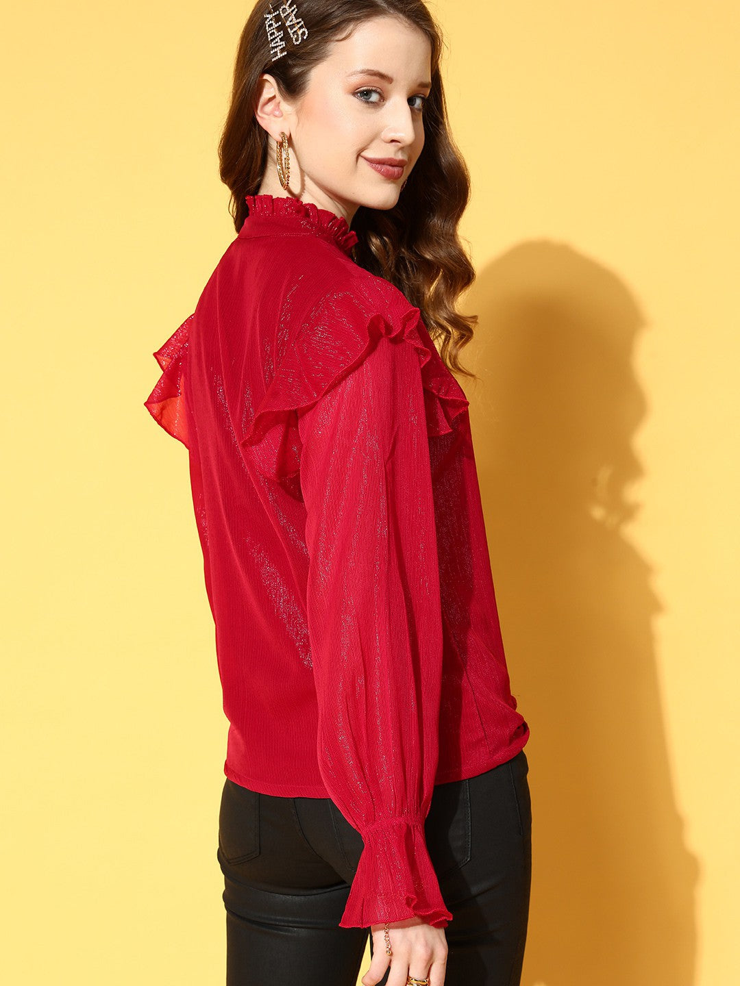 plusS Women Red Casual Shirt