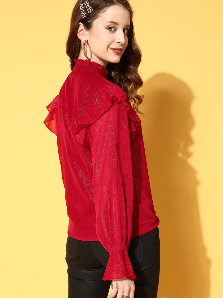 plusS Women Red Casual Shirt