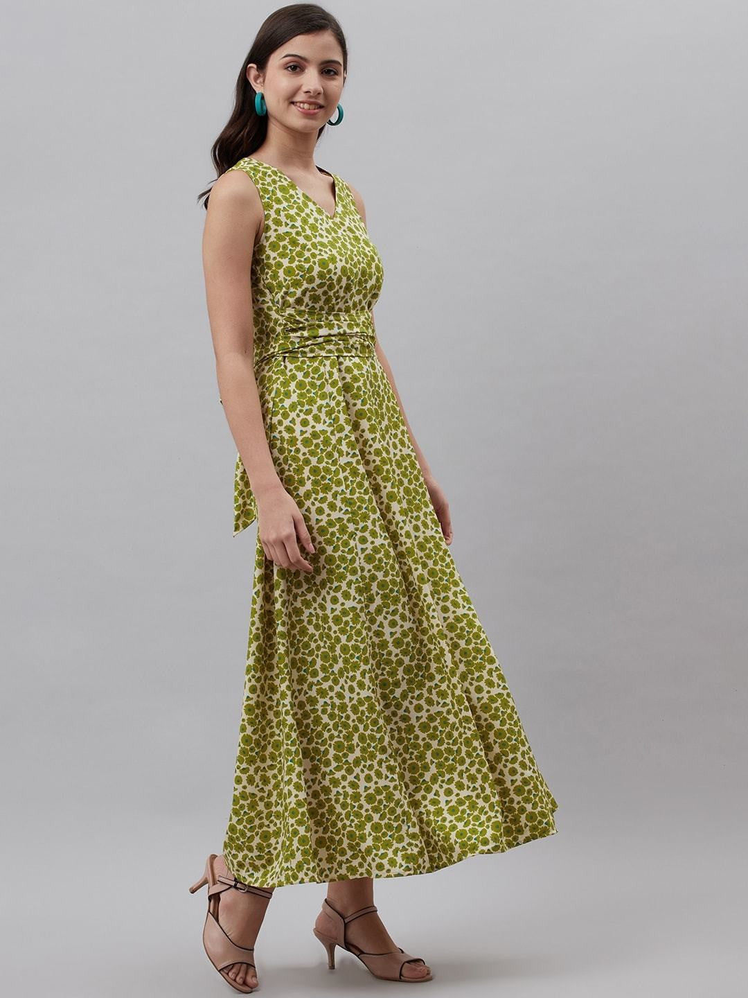 plusS Green  Off White Floral Print Maxi Dress